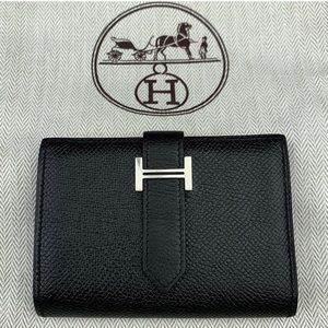 Hermes Black Epsom Mini Bearn Wallet